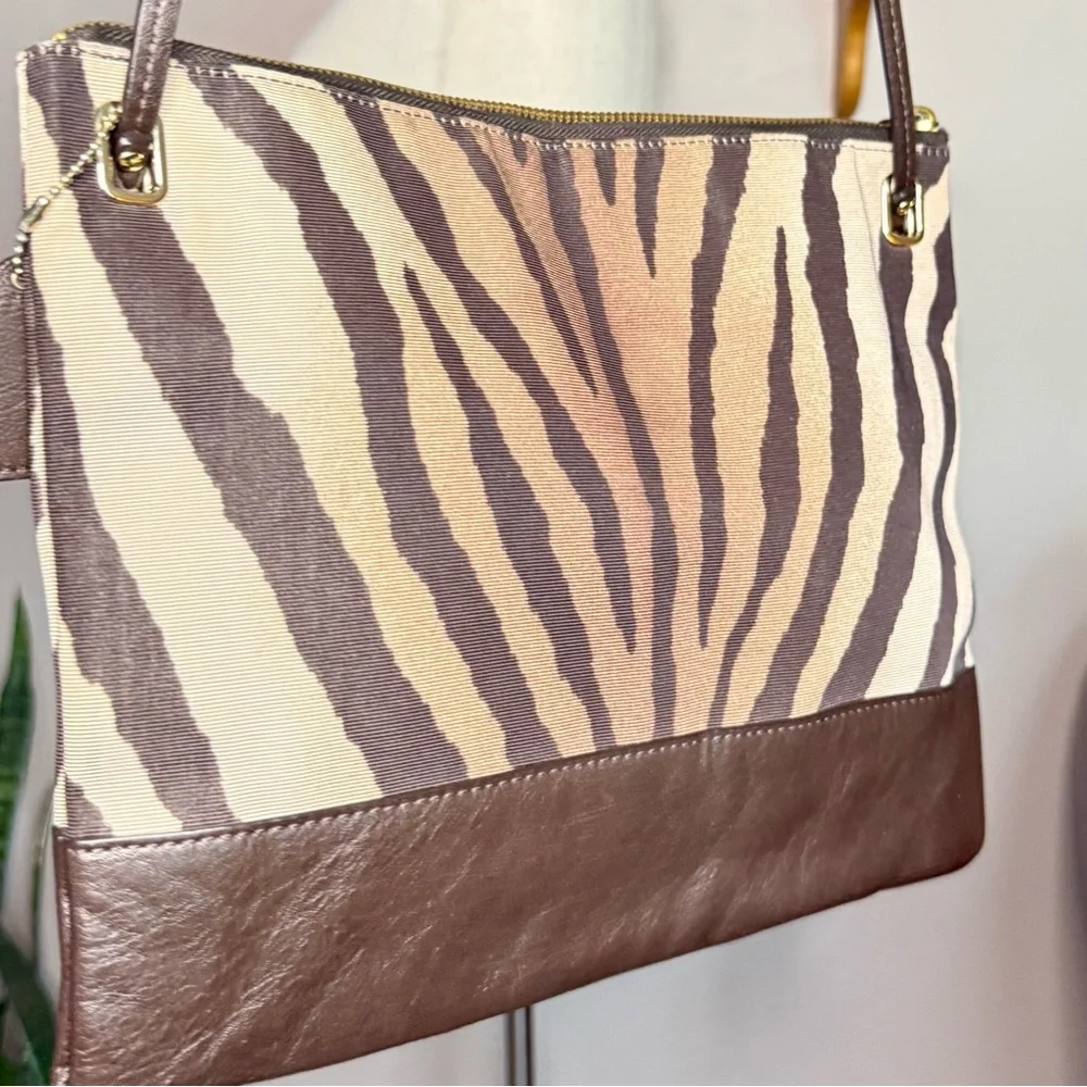 Coach Zebra Print Brown and Cream Women's Bag